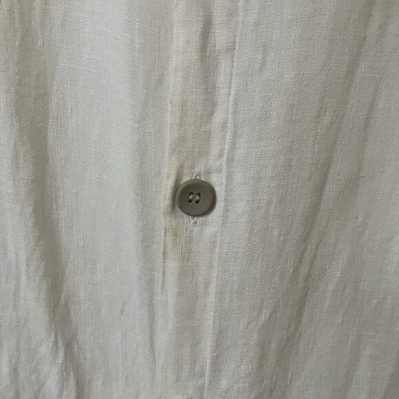 Flax Jeanne Engelhart Shirt Womens Button Linen White Lagenlook Boho - Picture 5 of 7